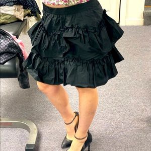 Black Two-Tier Ruffle Skirt